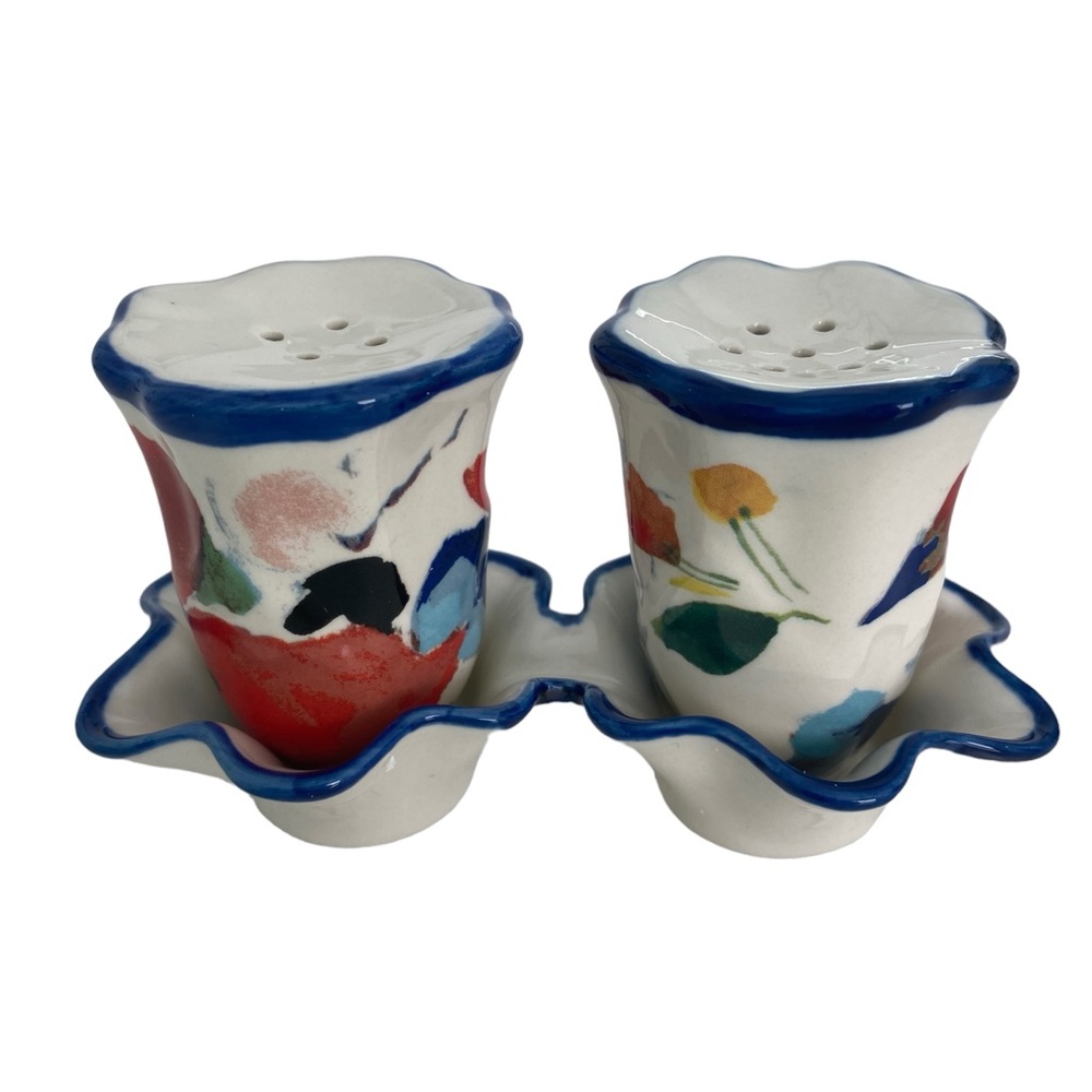 ANTHROPOLOGIE Ceramic Luna Salt & Pepper Shakers